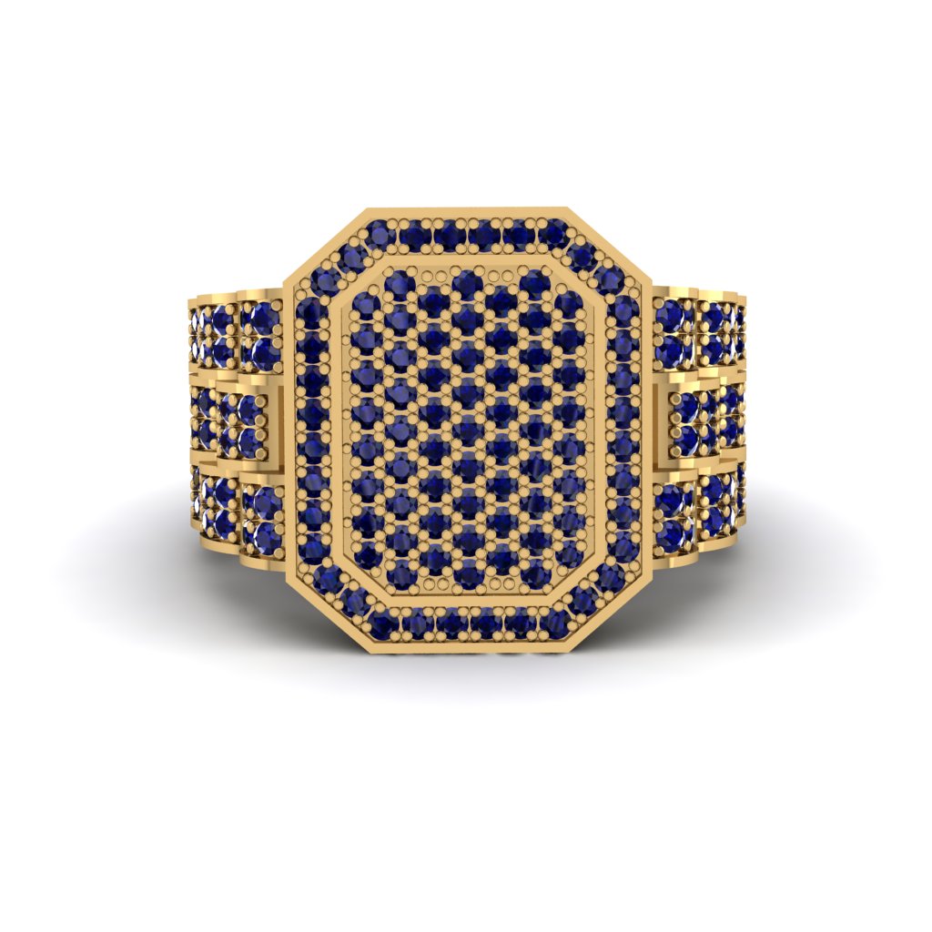 Sapphire Regal Majesty Gold Men's Ring - Devin No. 13