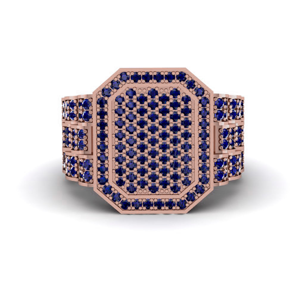 Sapphire Regal Majesty Gold Men's Ring - Devin No. 14