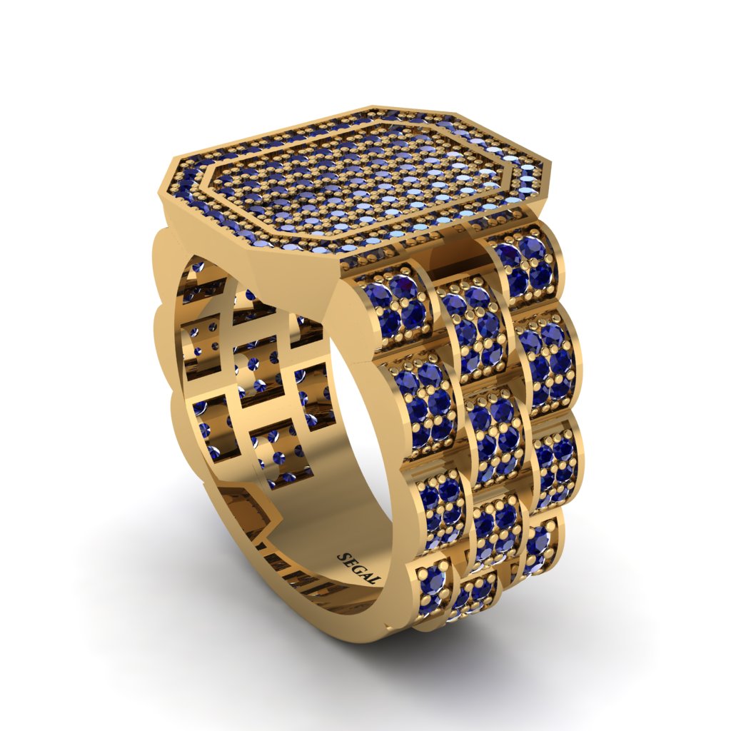 Sapphire Regal Majesty Gold Men's Ring - Devin No. 13