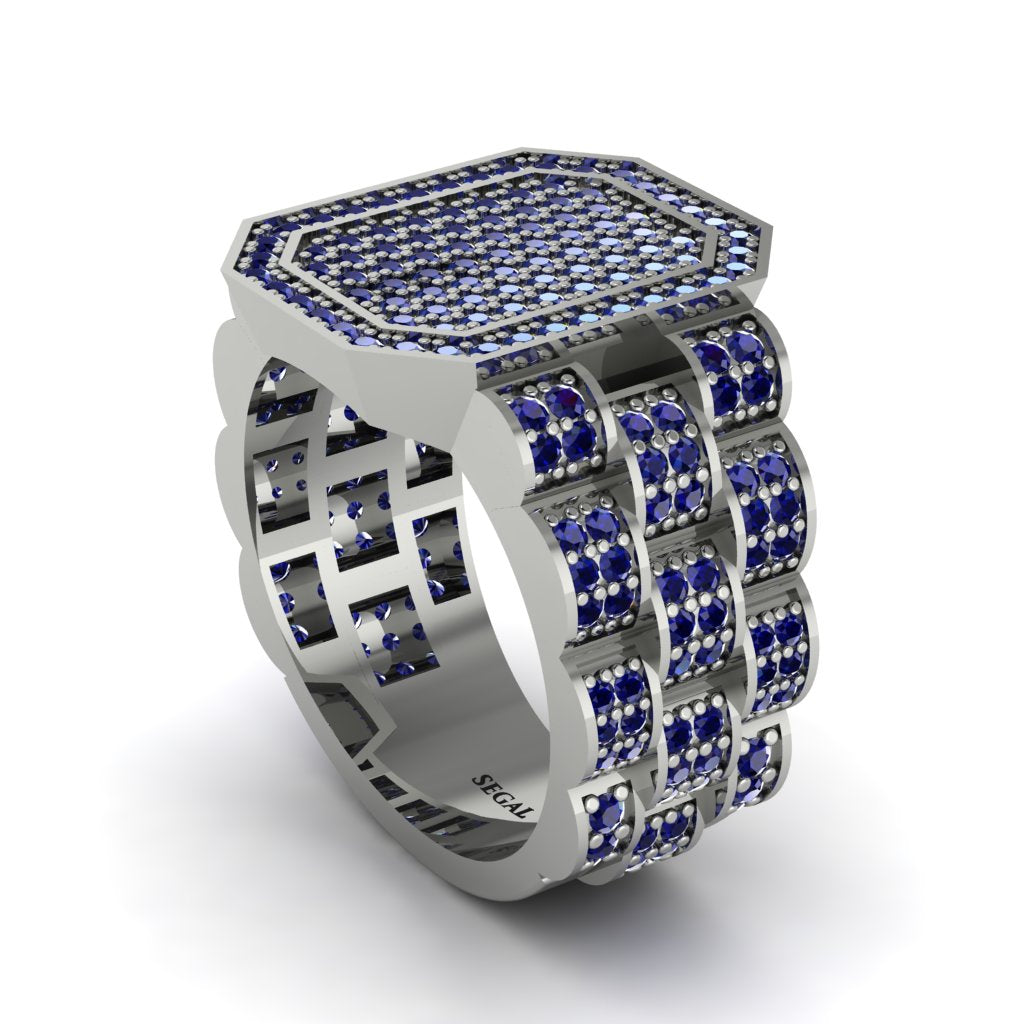 Sapphire Regal Majesty Gold Men's Ring - Devin No. 15