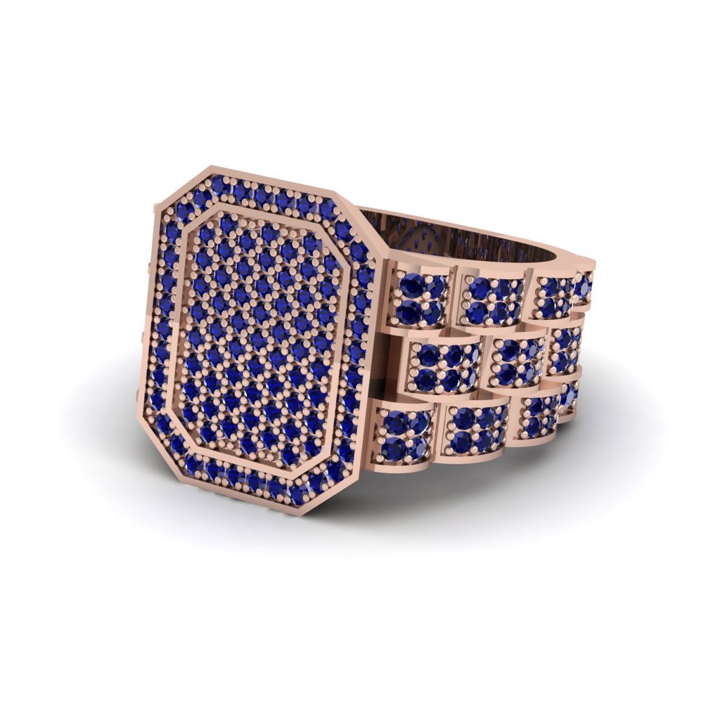 Sapphire Regal Majesty Gold Men's Ring - Devin No. 14