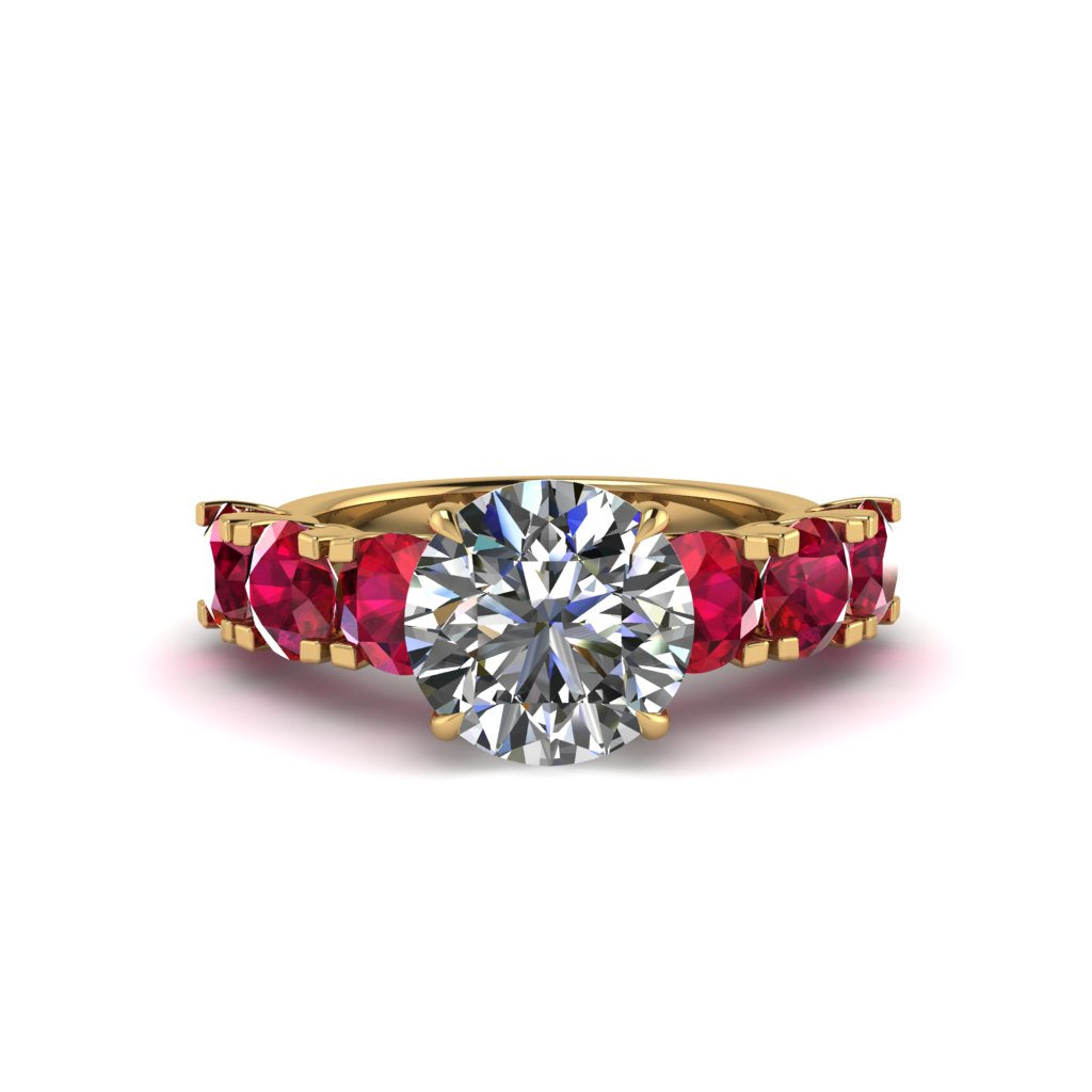 Round Cut Diamond Cathedral Engagement Ring - Tatum No. 46