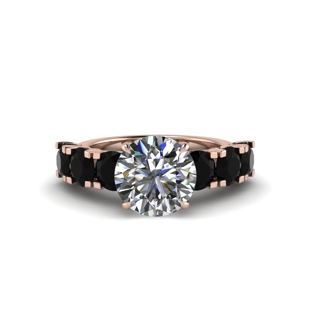 Round Cut Diamond Cathedral Engagement Ring - Tatum No. 32