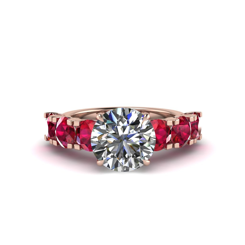 Round Cut Diamond Cathedral Engagement Ring - Tatum No. 47