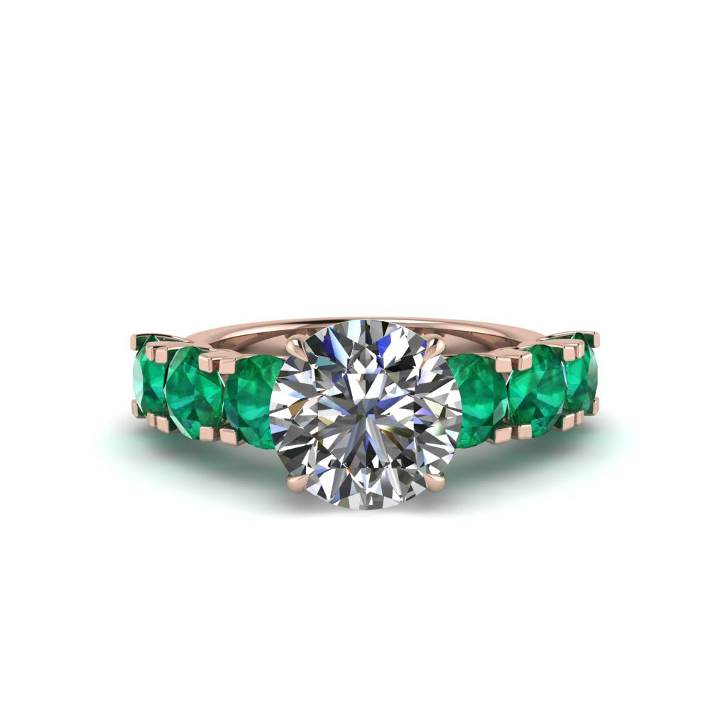 Round Cut Diamond Cathedral Engagement Ring - Tatum No. 17