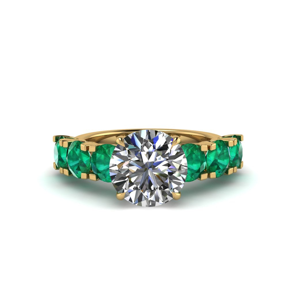 Round Cut Diamond Cathedral Engagement Ring - Tatum No. 16