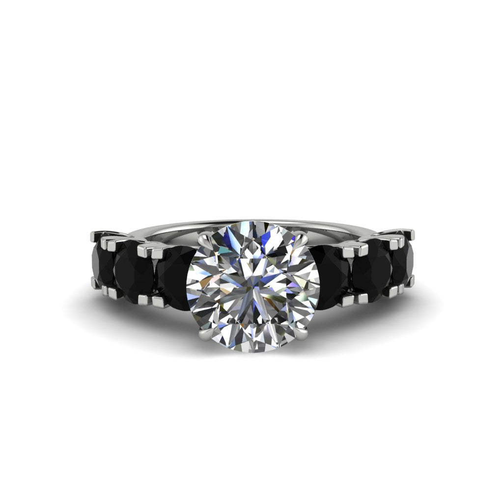 Round Cut Diamond Cathedral Engagement Ring - Tatum No. 33
