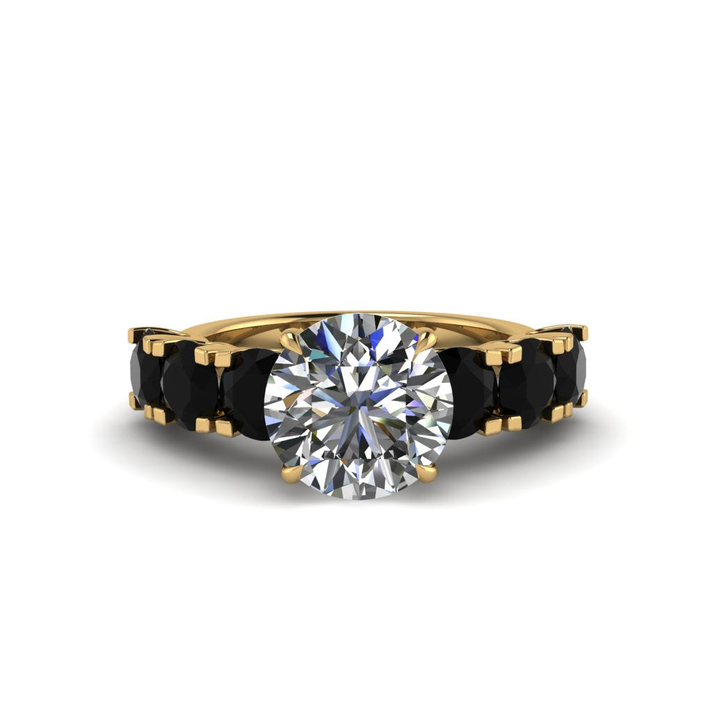 Round Cut Diamond Cathedral Engagement Ring - Tatum No. 31