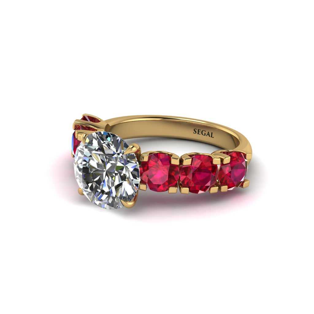 Round Cut Diamond Cathedral Engagement Ring - Tatum No. 46
