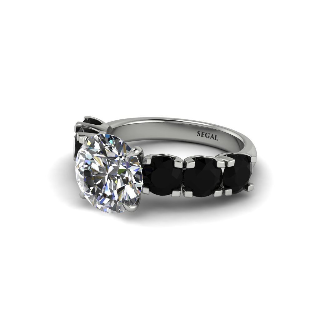 Round Cut Diamond Cathedral Engagement Ring - Tatum No. 33