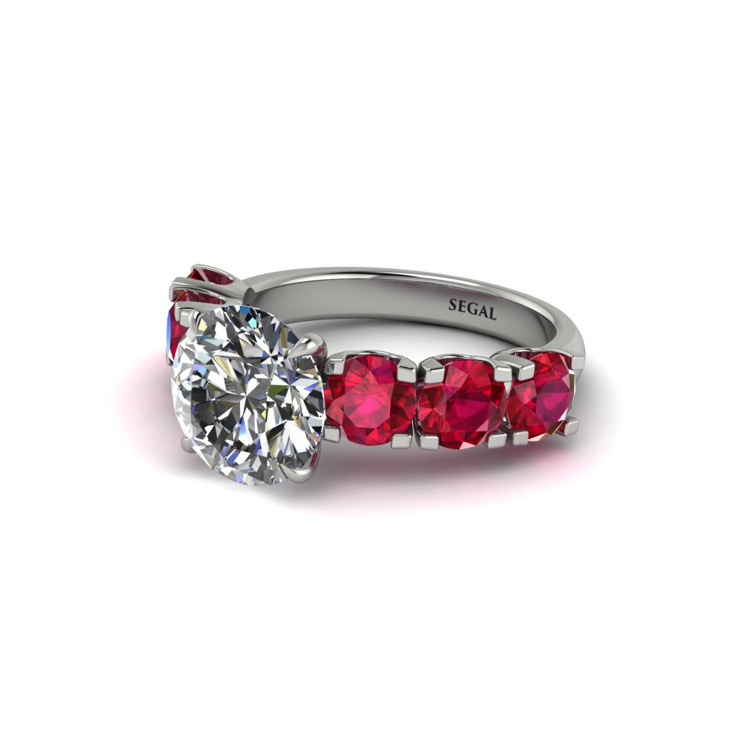 Round Cut Diamond Cathedral Engagement Ring - Tatum No. 48
