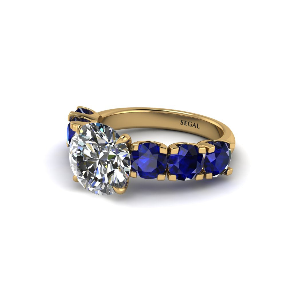 Round Cut Diamond Cathedral Engagement Ring - Tatum No. 61