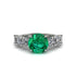Round Cut Emerald Cathedral Engagement Ring - Tatum No. 6 image 2