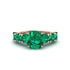 Round Cut Emerald Cathedral Engagement Ring - Tatum No. 20
