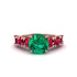 Round Cut Emerald Cathedral Engagement Ring - Tatum No. 50
