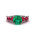 Round Cut Emerald Cathedral Engagement Ring - Tatum No. 51 image 2
