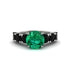 Round Cut Emerald Cathedral Engagement Ring - Tatum No. 36 image 2