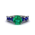 Round Cut Emerald Cathedral Engagement Ring - Tatum No. 66