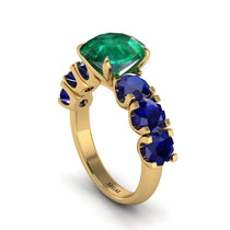 Round Cut Emerald Cathedral Engagement Ring - Tatum No. 64 image 1