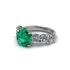 Round Cut Emerald Cathedral Engagement Ring - Tatum No. 6