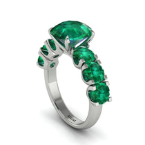 Round Cut Emerald Cathedral Engagement Ring - Tatum No. 21 image 1