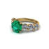 Round Cut Emerald Cathedral Engagement Ring - Tatum No. 4