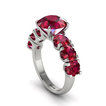 Round Cut Ruby Cathedral Engagement Ring - Tatum No. 57 image 1