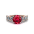 Round Cut Ruby Cathedral Engagement Ring - Tatum No. 11