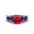 Round Cut Ruby Cathedral Engagement Ring - Tatum No. 71 image 2