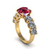 Round Cut Ruby Cathedral Engagement Ring - Tatum No. 10 image 1
