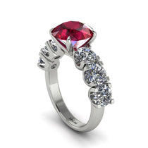 Round Cut Ruby Cathedral Engagement Ring - Tatum No. 12 image 1