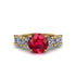Round Cut Ruby Cathedral Engagement Ring - Tatum No. 10 image 2