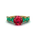 Round Cut Ruby Cathedral Engagement Ring - Tatum No. 25
