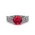 Round Cut Ruby Cathedral Engagement Ring - Tatum No. 12