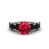 Round Cut Ruby Cathedral Engagement Ring - Tatum No. 42 image 2