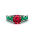 Round Cut Ruby Cathedral Engagement Ring - Tatum No. 27