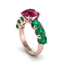 Round Cut Ruby Cathedral Engagement Ring - Tatum No. 26 image 1