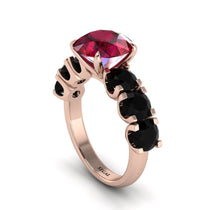 Round Cut Ruby Cathedral Engagement Ring - Tatum No. 41 image 1