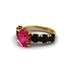 Round Cut Ruby Cathedral Engagement Ring - Tatum No. 40