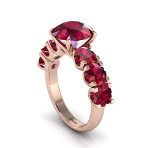 Round Cut Ruby Cathedral Engagement Ring - Tatum No. 56 image 1