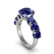Round Cut Sapphire Cathedral Engagement Ring - Tatum No. 75 image 1