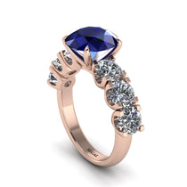 Round Cut Sapphire Cathedral Engagement Ring - Tatum No. 14 image 1