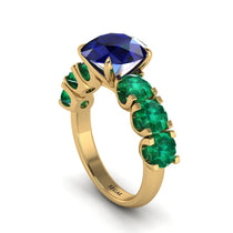 Round Cut Sapphire Cathedral Engagement Ring - Tatum No. 28 image 1