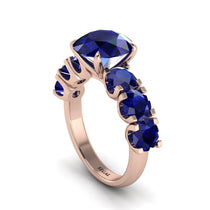 Round Cut Sapphire Cathedral Engagement Ring - Tatum No. 74 image 1