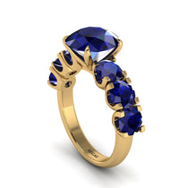 Round Cut Sapphire Cathedral Engagement Ring - Tatum No. 73 image 1