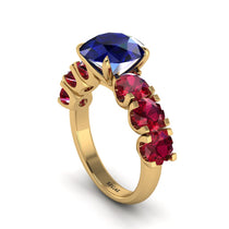 Round Cut Sapphire Cathedral Engagement Ring - Tatum No. 58 image 1