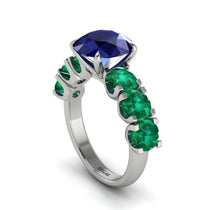 Round Cut Sapphire Cathedral Engagement Ring - Tatum No. 30 image 1