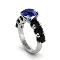 Round Cut Sapphire Cathedral Engagement Ring - Tatum No. 45 image 1