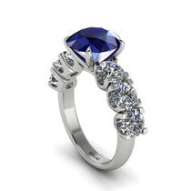 Round Cut Sapphire Cathedral Engagement Ring - Tatum No. 15 image 1