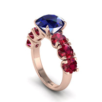 Round Cut Sapphire Cathedral Engagement Ring - Tatum No. 59 image 1